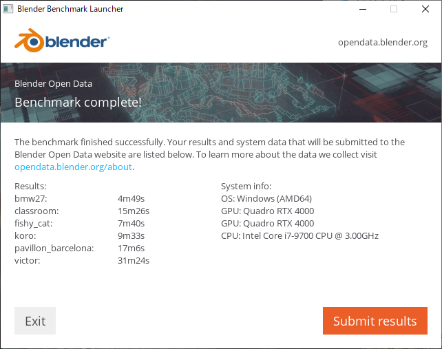 Blender Benchmark（CPU）