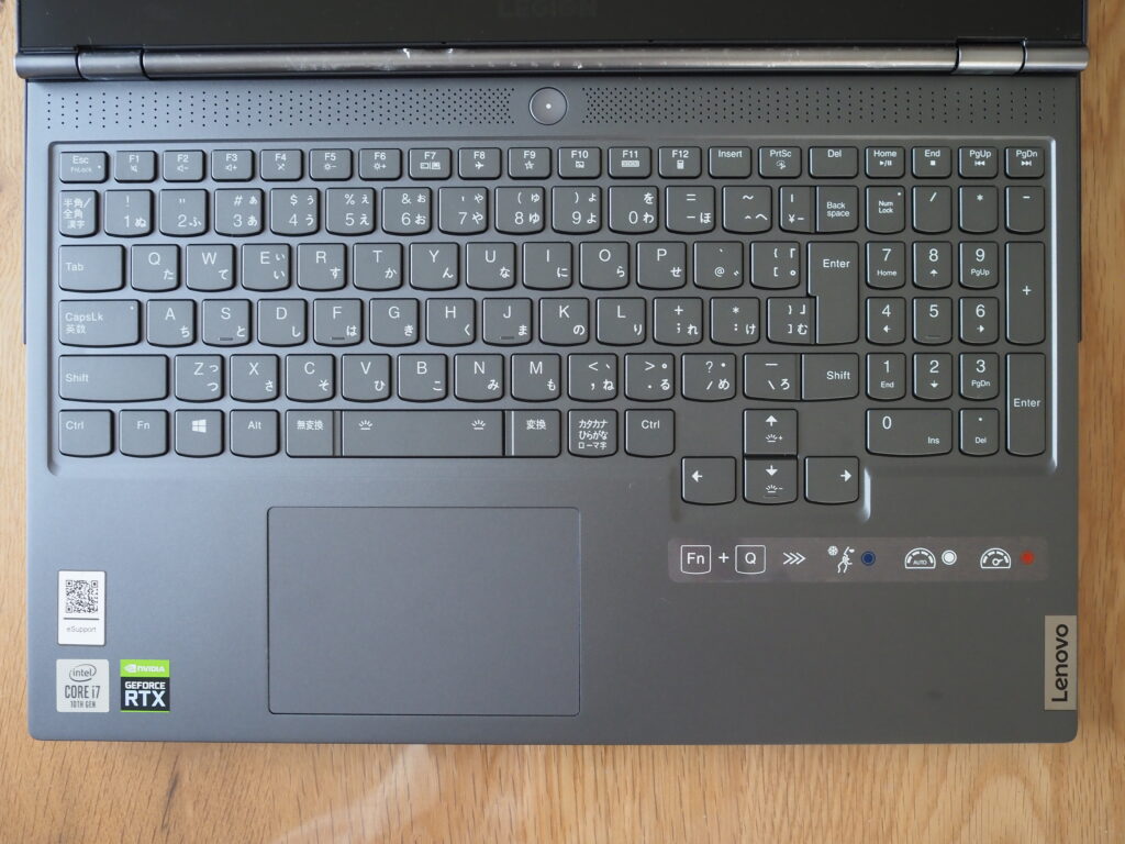 キーボード：Lenovo Legion 750i（81YT0025JP）