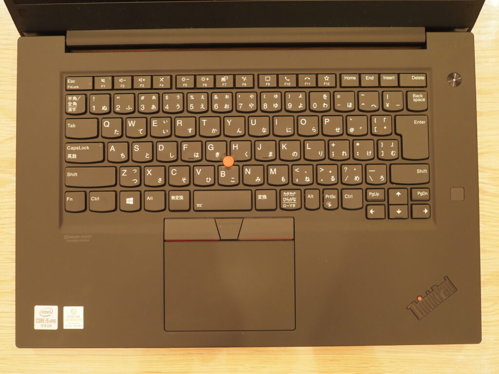 キーボード：Lenovo ThinkPad P1 Gen 3（Quadro T2000 搭載モデル）